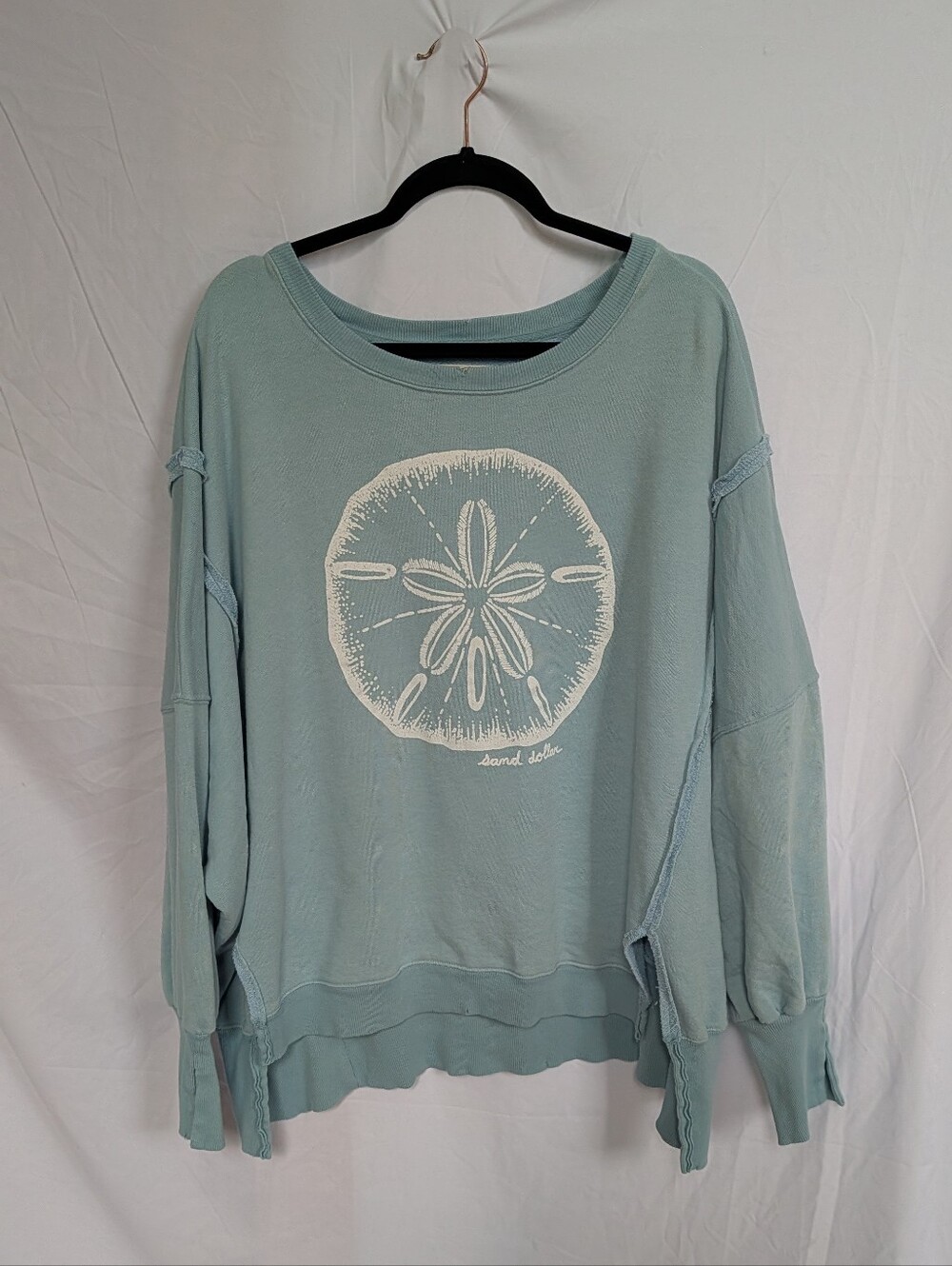 We The Free Light Blue Sand Dollar Pullover